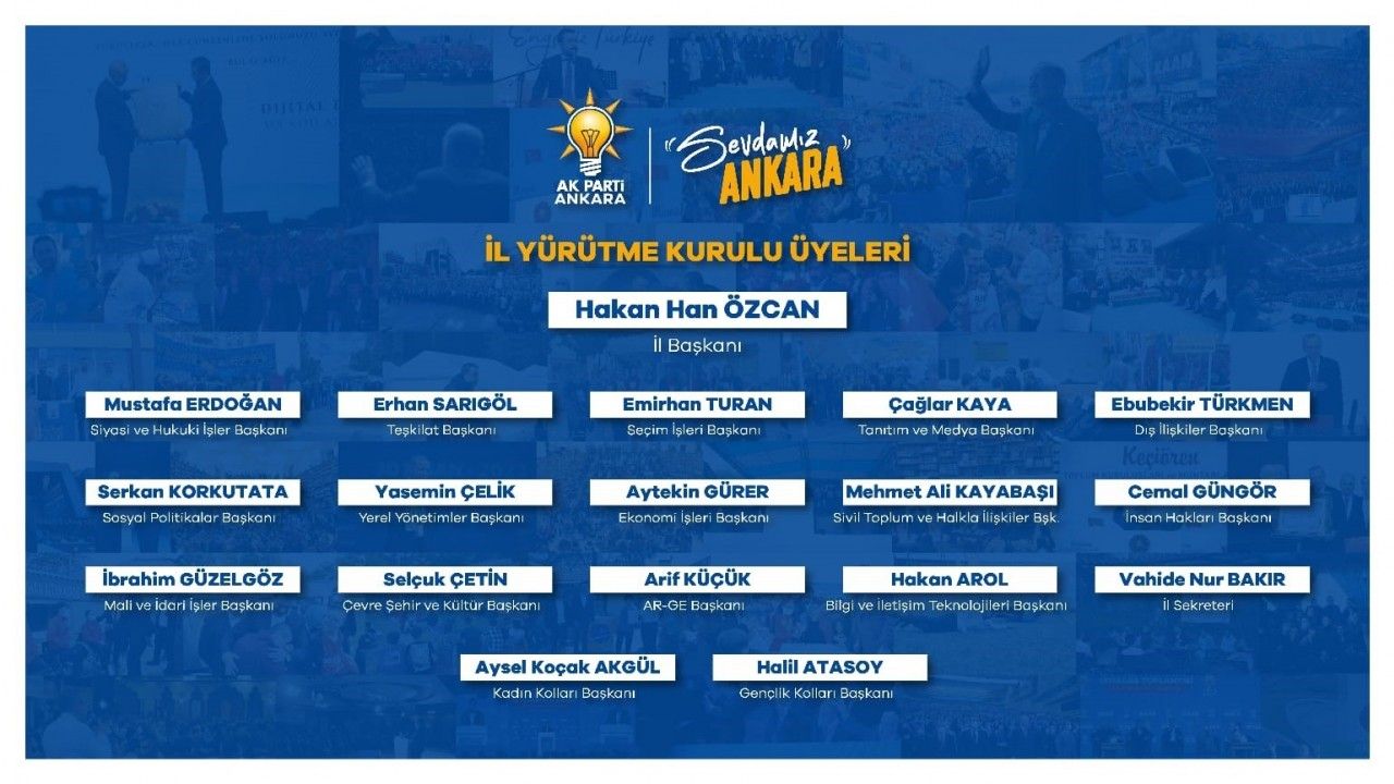 AK Parti Ankara İl Yürütme Kurulu listesi açıklandı