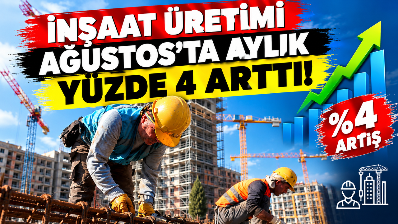 İnşaat üretimi ağustosta aylık yüzde 4 arttı