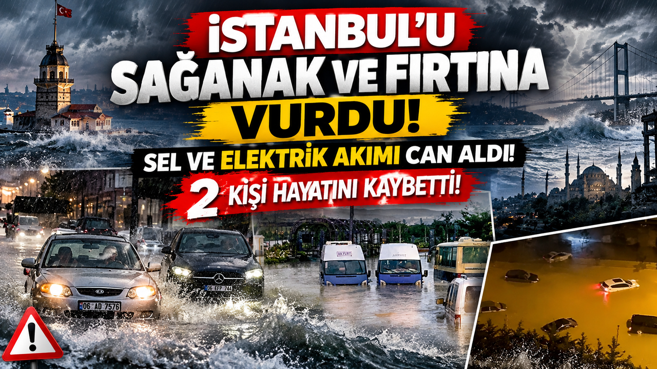 İstanbul’u Sağanak ve Fırtına Vurdu: Sel ve Elektrik Akımı Can Aldı! 2 Kişi Hayatını Kaybetti