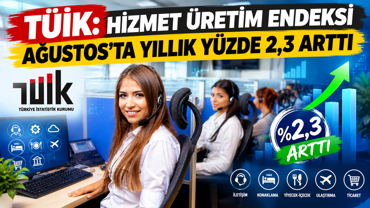 TÜİK: Hizmet üretim endeksi ağustosta yıllık yüzde 2,3 arttı