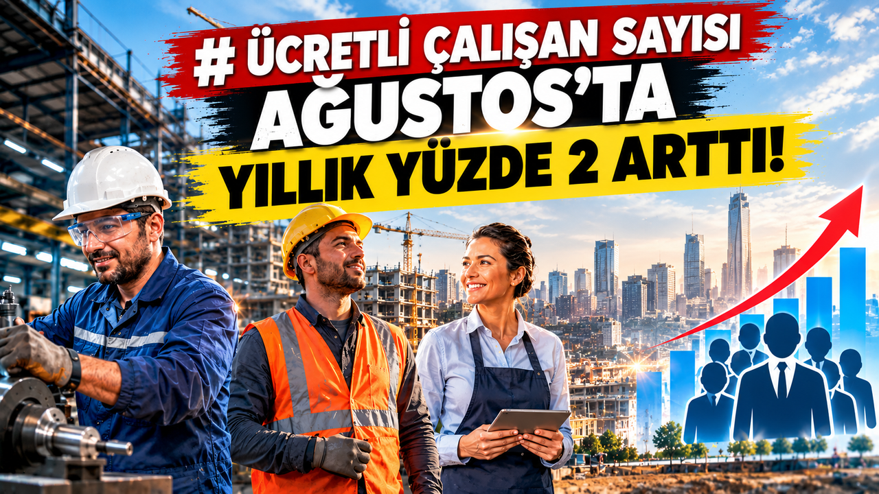 Ücretli çalışan sayısı ağustosta yıllık yüzde 2 arttı
