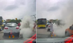 Ataşehir’de trafikte tartıştığı bıçaklı saldırgana yangın tüpüyle müdahale etti
