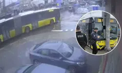 Sultangazi’de yola dökülen akaryakıt kazalara neden oldu: İETT otobüsü direğe çarptı