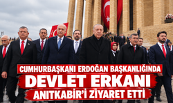 Cumhurbaşkanı Erdoğan başkanlığındaki devlet erkanı Anıtkabir’i ziyaret etti