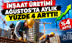 İnşaat üretimi ağustosta aylık yüzde 4 arttı