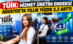 TÜİK: Hizmet üretim endeksi ağustosta yıllık yüzde 2,3 arttı