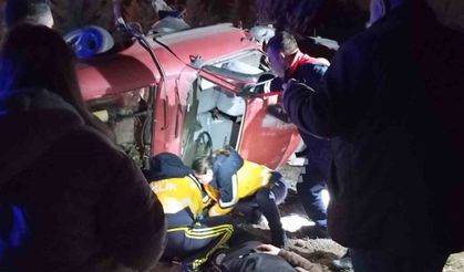 Kontrolden çıkan otomobil tarlaya devrildi: 1 yaralı