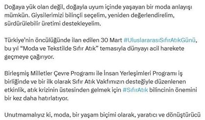 UNEP’ten Uluslararası Sıfır Atık Günü’nde moda ve tekstilde sıfır atık sağrısı