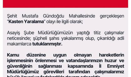 Bingöl’de yaralama olayının şüphelisi yakalandı