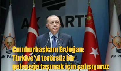 Cumhurbaşkanı Erdoğan: Türkiye'yi terörsüz bir geleceğe taşımak için çalışıyoruz