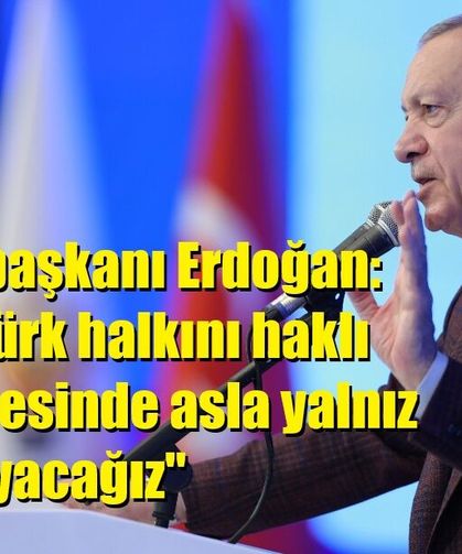 Cumhurbaşkanı Erdoğan: "Kıbrıs Türk halkını haklı mücadelesinde asla yalnız bırakmayacağız"