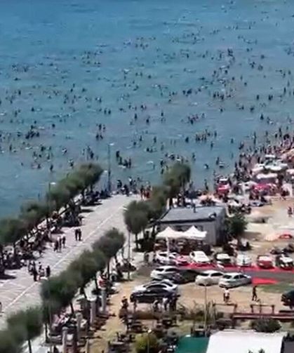 Silivri halk plajı doldu taştı