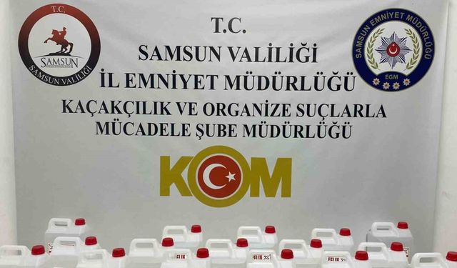 Samsun’da 80 litre kaçak etil alkol ele geçirildi