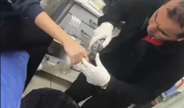 Batman’da parmağa sıkışan metal parça itfaiye ekiplerince hastanede çıkarılabildi