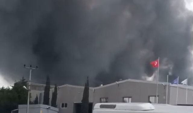 Edirne’de fabrika yangınına müdahale ediliyor