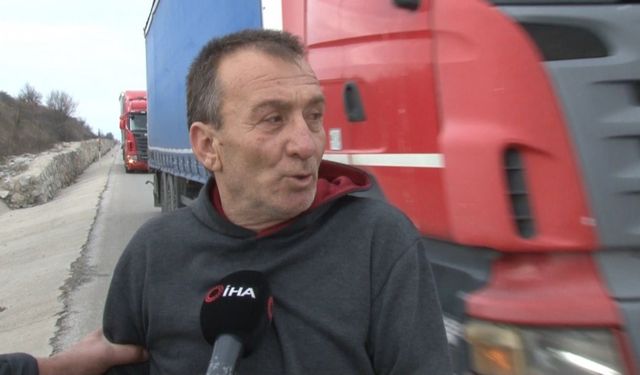 Edirne’de röportaj verirken az kalsın tır çarpacaktı