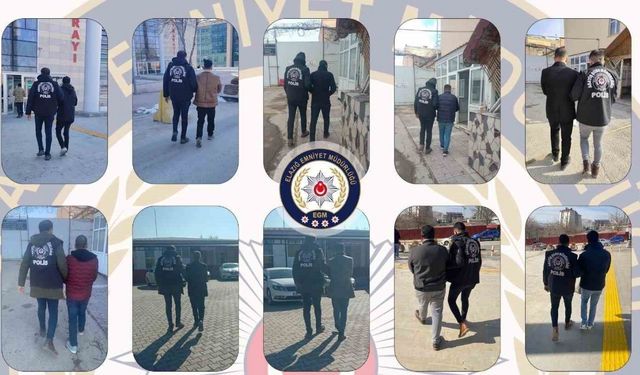 Elazığ’da kesinleşmiş hapis cezası bulunan 105 şüpheli tutuklandı