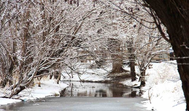 Kahramanmaraş’ta Mağaragözü Çayı buz tuttu
