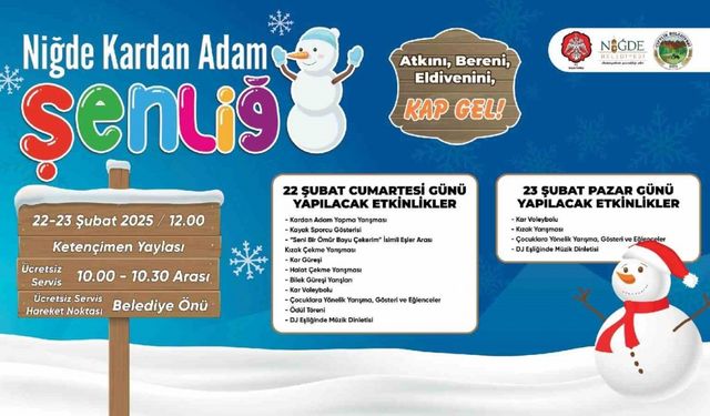 Niğde’de Kardan Adam Şenliği Başlıyor