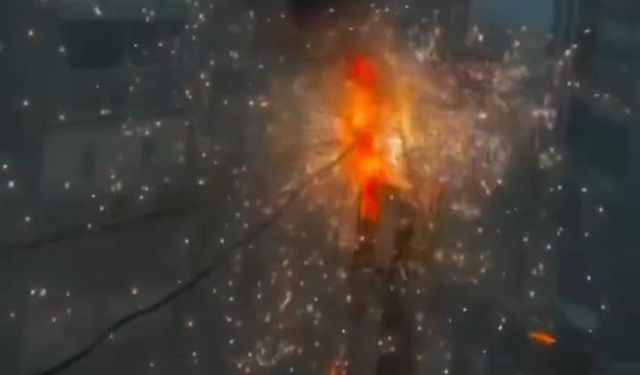 Şanlıurfa’da elektrik trafosunda patlama anları kamerada