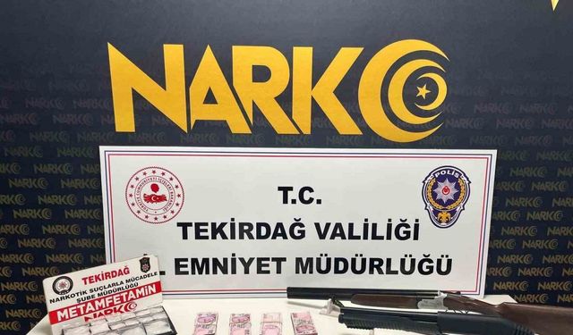 Tekirdağ’da polis uygulamalarında çok sayıda uyuşturucu madde ve silah ele geçirildi