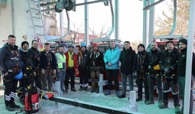 Samsun’da yenilenen ‘teleferik hattı’ için özel kurtarma eğitimi
