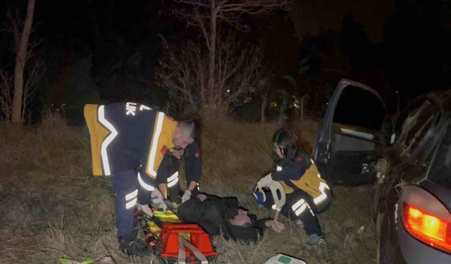 Tekirdağ’da otomobil takla attı: 1 yaralı