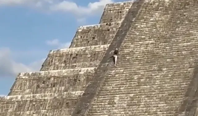 Maya tapınağına tırmanan Alman turist tutuklandı!