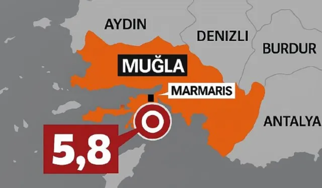 Muğla Marmaris'te 5.8 büyüklüğünde deprem