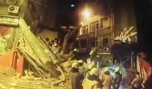 Beyoğlu'nda patlama sonrası bina çöktü