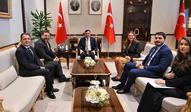 Cumhurbaşkanı Yardımcısı Yılmaz, Kaspi.kz CEO’su ve Hepsiburada Yönetim Kurulu Başkanı Mikheil Lomtadze’yi kabul etti