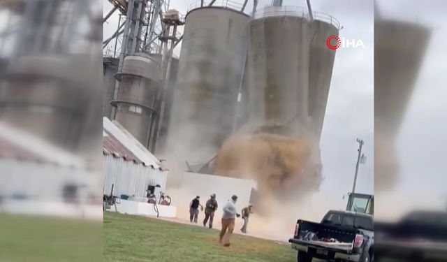ABD'de tahıl silosu çöktü, yaşanan panik kameraya yansıdı