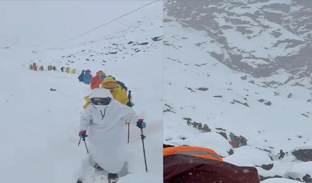 Everest’teki kar fırtınası nedeniyle bin kişi dağda mahsur kaldı