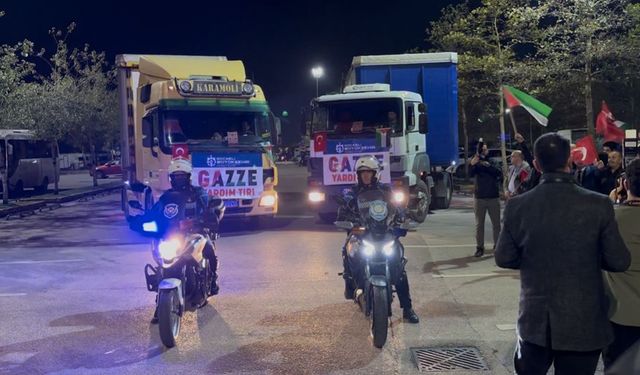 Kocaeli’den yardım tırları Gazze’ye doğru yola çıktı