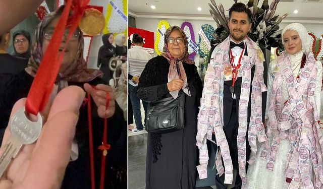 Tek torununa düğünde takı olarak ev, araba ve tarla hediye etti