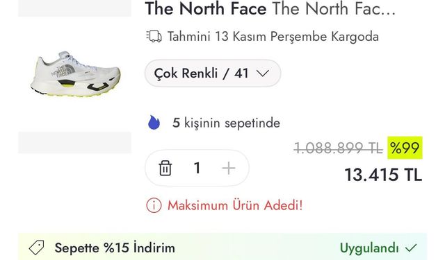 Ayakkabının fiyatını 1 milyon 88 bin lira gösterip 13 bin liraya düşürdüler