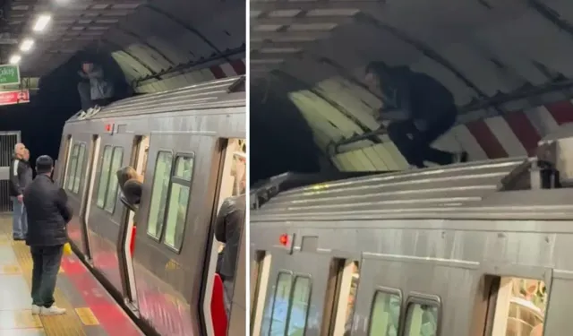 İstanbul’da metroda yaşanan ilginç anlar kamerada