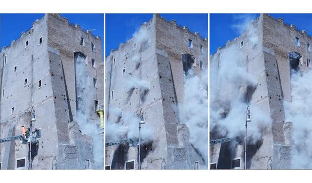 İtalya’da Orta Çağ’a ait kule çöktü: 3 yaralı