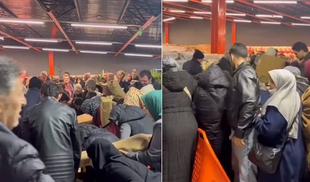 100 TL’lik indirim izdihamı: Birbirlerini ezdiler