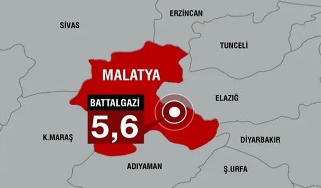 Malatya’da 5.6 büyüklüğünde deprem