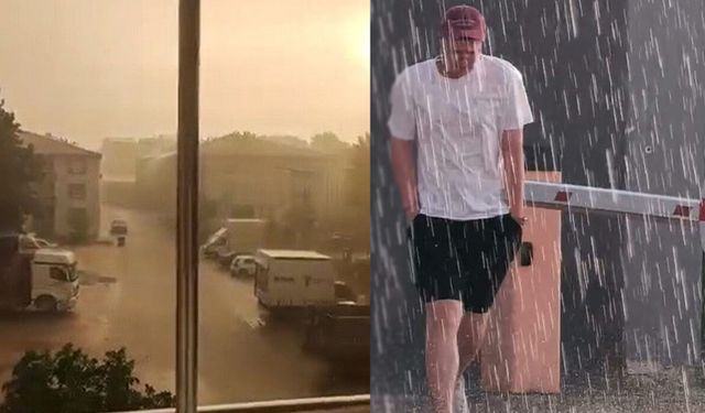İnegöl, dolu ve sağanak yağışa teslim oldu