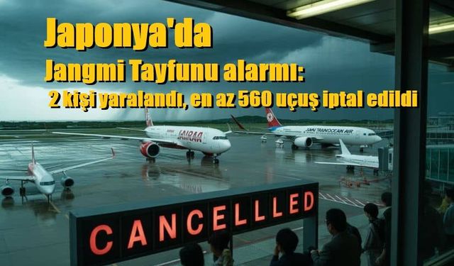 Japonya'da Jangmi Tayfunu alarmı: 2 kişi yaralandı, en az 560 uçuş iptal edildi