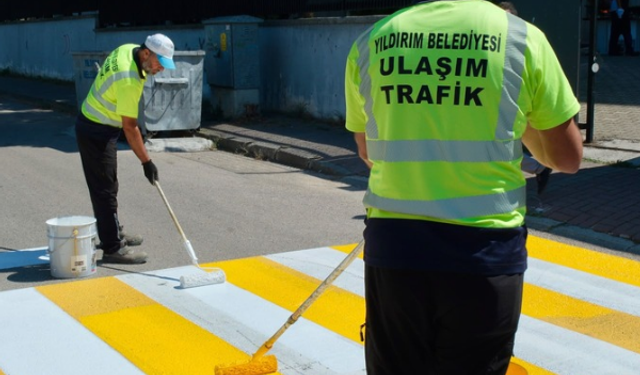 Yıldırım'da okul çevrelerinde trafik güvenliği çalışması