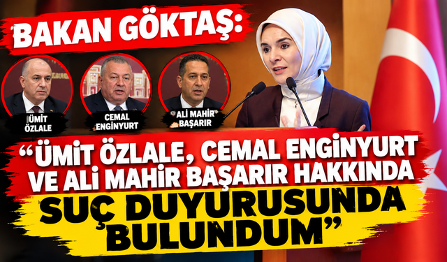 Bakan Göktaş: "Ümit Özlale, Cemal Enginyurt ve Ali Mahir Başarır hakkında suç duyurusunda bulundum"