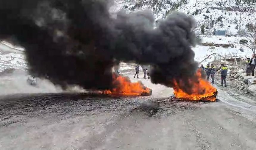 Niğde’de Maden köyünde işçi eylemi