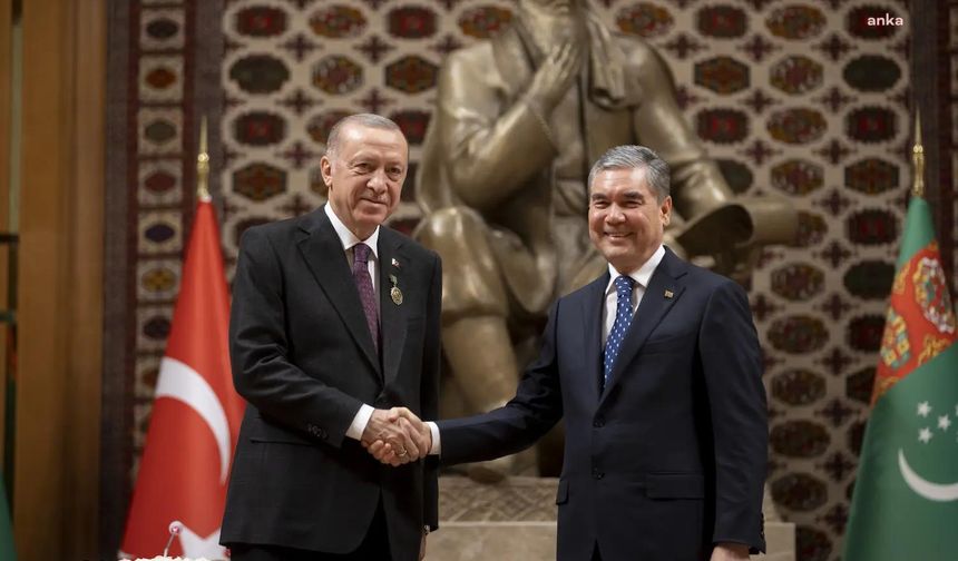 Cumhurbaşkanı Erdoğan, Türkmenistan Milli Lideri Berdimuhammedov ile görüştü