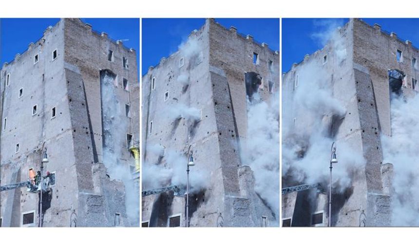 İtalya’da Orta Çağ’a ait kule çöktü: 3 yaralı