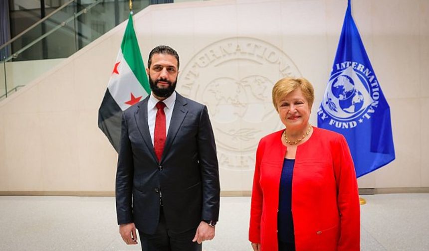 Suriye Devlet Başkanı eş-Şara, IMF Genel Merkezi'ni ziyaret etti