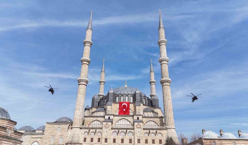 Edirne’de Balkan şehitleri için F-16 ve Atak’tan saygı uçuşu