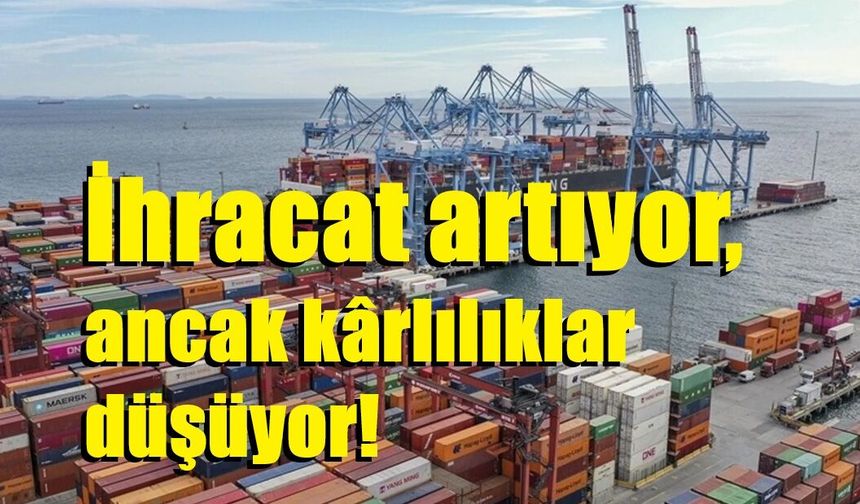 İhracat artıyor, ancak kârlılıklar düşüyor